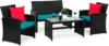 Best Choice Products 4-Piece Outdoor Wicker Patio Set with Coffee Table for $134.24