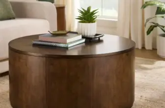 Better Homes & Gardens Miller Drum Coffee Table in Walnut or Black for $71