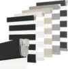 Black METechs No-Drill Zebra Blinds – Dual Layer Light Filtering Cordless Shades for $44.75