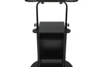 Black Adjustable Sit-to-Stand Rolling Medical Laptop Cart Desk for $66.76