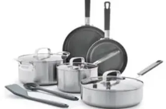 Bobby Flay 10-Piece Stainless Steel Cookware Set for $63.00