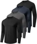 4-Pack Boojo Long Sleeve Moisture Wicking Shirts for $16