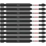Bosch Impact Tough Phillips #2 Screwdriving Power Bits 3-1/2″ (10-Pack) for $8.19