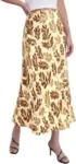 BTFBM High Waisted A-Line Silk Midi Skirt Now $7.14