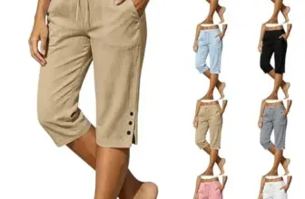 Cotton Capris Linen Pants with Pockets for $4.99