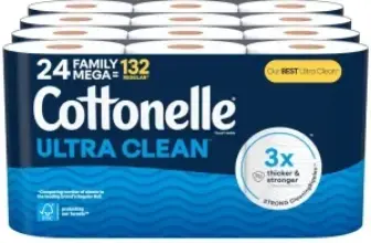24-Count Cottonelle Ultra Clean Family Mega Roll Toilet Paper for $18