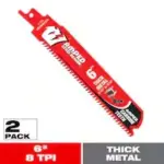 2-Pack DIABLO 6″ 8 TPI Steel Demon AMPED Carbide Reciprocating Saw Blades for $11.47