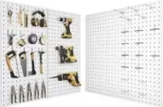 Dioosn 24″x12″ Metal Pegboard (2-Pack) with 38 Hooks for $21.59