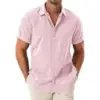 Drazivon Men’s Short Sleeve Button Down Linen Shirt for $9.99