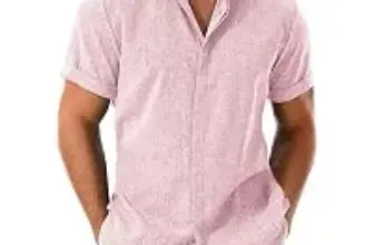 Drazivon Men’s Short Sleeve Button Down Linen Shirt for $9.99