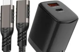 Dual Port USB 20W Travel Wall Charger with Short Type-C Cable – $19.95