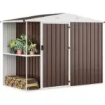 DWVO 8 x 4ft Outdoor Storage Shed with Rack for $199.99