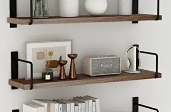 EALLRINEC Rustic Wooden Floating Shelves 3-Pack for $18.68