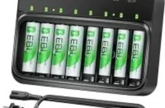 EBL 4x 2800mAh AA & 4x 1100mAh AAA Batteries with 20W Charger for $11.87