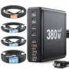 Ediliow 380W 8-Port USB C Charger Block with 4 Cables for $30