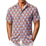 EIHUP Men’s Vintage Hawaiian Shirt – Short Sleeve for $4.78