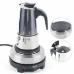 Stainless Steel Electric Espresso Coffee Maker Moka Pot – 200ml/4 Cups for $26.80