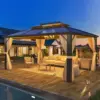 Aluminum Frame Pergola with Double Roof Canopy for $499 $499.00