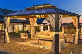 Aluminum Frame Pergola with Double Roof Canopy for $499 $499.00