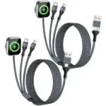 Firsting 3-in-2 Multi-Charging Cable with iWatch Charger (2-Pack) for $8.99