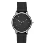GEORGE Men’s Gunmetal Watch with Black Dial and Silicone Band for $4.00