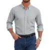 Gianzen Men’s Wrinkle Resistant Oxford Dress Shirt in Light Gray for $10.44