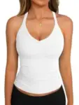 GKBK V-Neck Racerback Ribbed Women’s Tank Top for $5.39