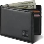 Gostwo Men’s Slim Bifold Leather Wallet with ID Window for $4.99
