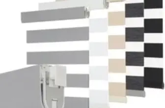 Gray METechs No-Drill Zebra Blinds – Dual Layer Light Filtering Cordless Shades for $40.08
