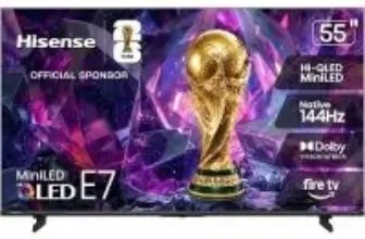 Hisense E7 Cinema Series 55″ 4K 144Hz Mini-LED Smart Fire TV for $497.99