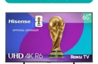 Hisense R6 Series 65″ 4K HDR Roku TV with Full Array LED Backlight for $295