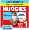 Huggies Little Snugglers Size 1 Diapers, 160 Count for $22.49