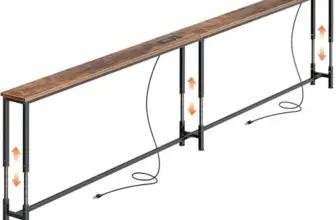 102.4″ Huuger Height Adjustable Sofa Table with Power Outlets for $79.99