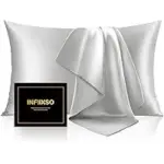 Infiixso 20″ x 26″ Light Grey Mulberry Silk Pillowcase for $4.48