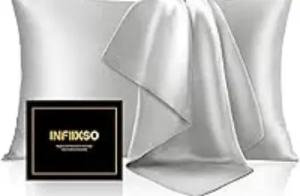 Infiixso 20″ x 26″ Light Grey Mulberry Silk Pillowcase for $4.48