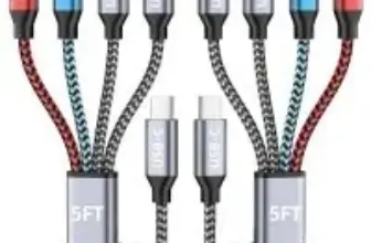 Jogrytece 5ft 4-in-1 USB-C Multi Charging Cable (2-Pack) for $5.69