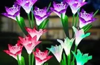 4-Pack Kooper Outdoor Solar Lights with Larger Lily Flowers for $13.53