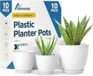 Lifemaster Eco-Friendly White Assorted Plant Pot Set (10-Pack) for $15.06