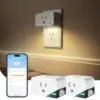 Linkind 2-in-1 15A/1800W WiFi Outlet Smart Plug (2-Pack) with Night Light for $9.99