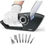 Longzon 6-in-1 Knife Sharpener with Cut-Resistant Glove for $11.99