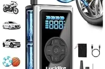 Lucklike 150PSI Portable Tire Inflator with LED Light for $14.09