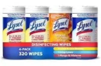 Lysol Disinfectant Wipes 4-Pack (80-Count) for $11.38