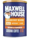 Maxwell House Breakfast Blend Ground Coffee 11oz for $2.18