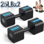 MERACH 50LBS Adjustable Dumbbell Set – 25 lbs Each, Now $93.99