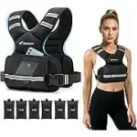 Merach Adjustable Rucking Weighted Vest with Phone Pockets for $19.49