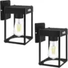 Metal Solar Wall Lights with Clear Glass Shade – 2 Pack for $19.99