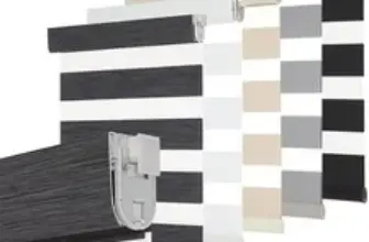 Gray METechs No-Drill Zebra Blinds – Cordless Dual Layer Light Filtering Shades for $51.52