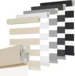 METechs Dual Layer Light Filtering Cordless Zebra Blinds – $7.99