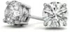 Certified Genuine Moissanite Stud Earrings in 14k Gold for $39.99