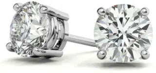 Certified Genuine Moissanite Stud Earrings in 14k Gold for $39.99